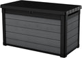 Keter Gartenbox Cortina 100 g, Fassungsvermögen 380 l, 122,9 x 62,1 x 70,6 cm, Oberfläche in Holzoptik, Farbe Grau