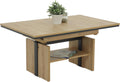 Hela Tische, höhenverstellbar mit Lift 53-72cm, ausziehbar 110-150cm, Funktionscouchtisch Ingo, Holzwerkstoff melaminbeschichtet, Artisan Eiche-Dekor