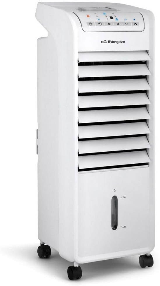 Orbegozo Air 46 Luftkühler 3-in-1, Tank von 6 l, 55 W, 6 Liter Tank, 3 Stufen, Zeitschalter, Kühlakkus, Fernbedienung, leise, Kunststoff / Metall