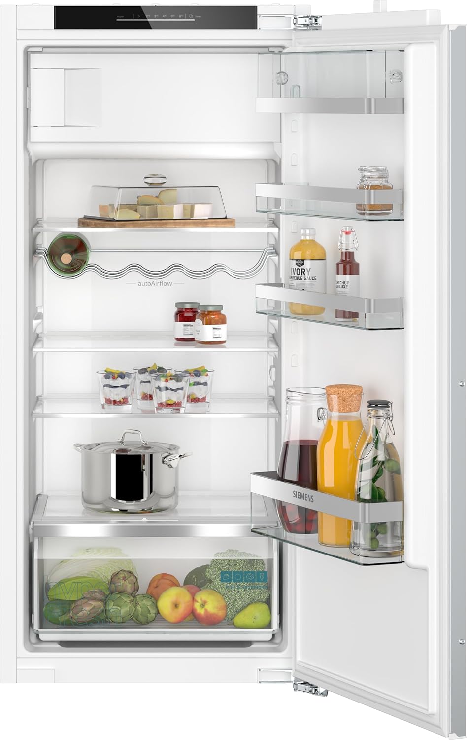 Siemens KI42LADD1 iQ500 Einbau-Kühlschrank mit Gefrierfach, 122,5 x 56 cm, Made in Germany, hyperFresh, elektronische Temperaturregelung, autoAirflow