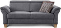 Cavadore 3-Sitzer Sofa Ammerland/Couch mit Federkern im Landhausstil/Inkl. verstellbaren Kopfstützen/186 x 84 x 93/Strukturstoff grau