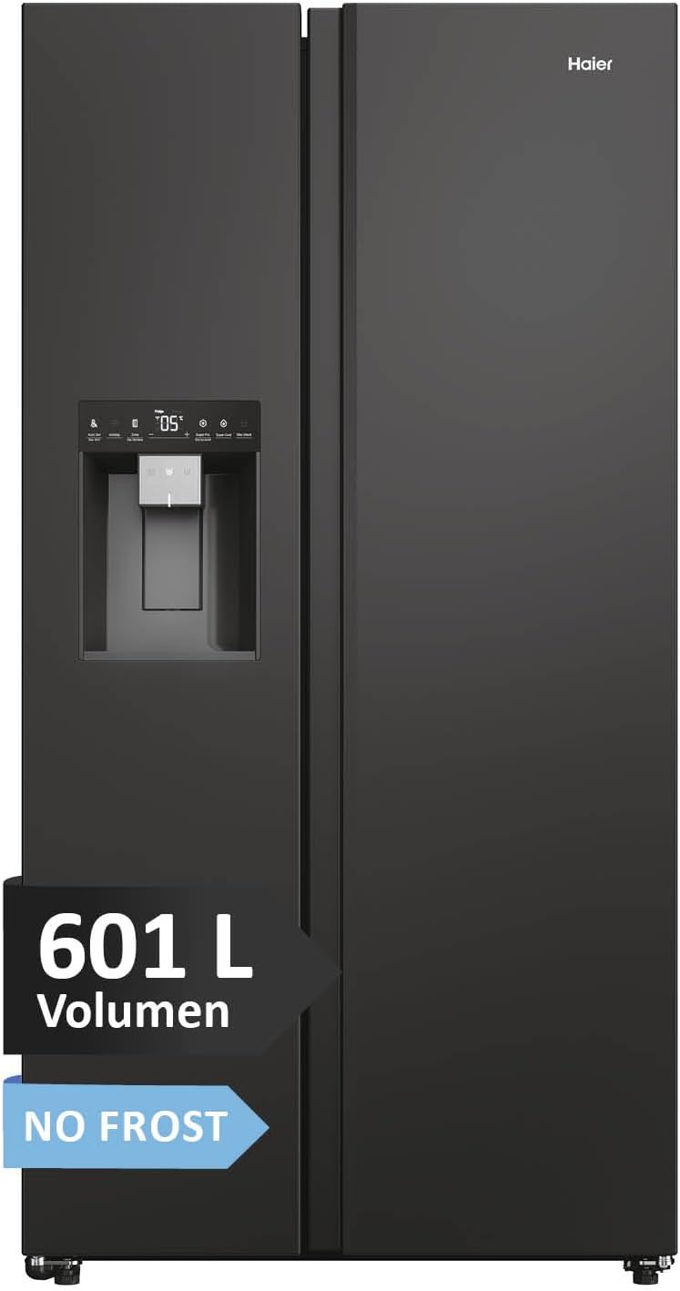 Haier Side-by-Side Kühl Gefrierkombination HSW79F18DIPT I Side by Side Kühlschrank mit Eiswürfelspender, Total No Frost