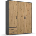 Rauch Möbel Voyager, Schrank, Breite 140 cm, Grau metallic/Eiche Artisan