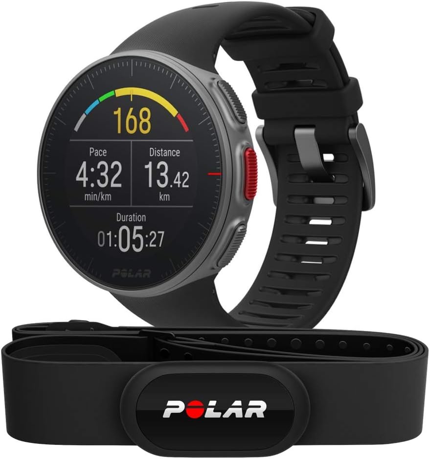 Polar Vantage V, Premium-Multisportuhr mit GPS Pulsuhr H10, optischer Pulsmessung und extrem Langer Akkulaufzeit, Multisport und Triathlontraining