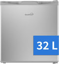 Mini Gefrierschrank 32 L, 4-Sterne-Gefrierbox bis -18 °C, leise 39 dB, kompakter Tiefkühlschrank, manuelle Temperaturregelung, freistehend, Silber
