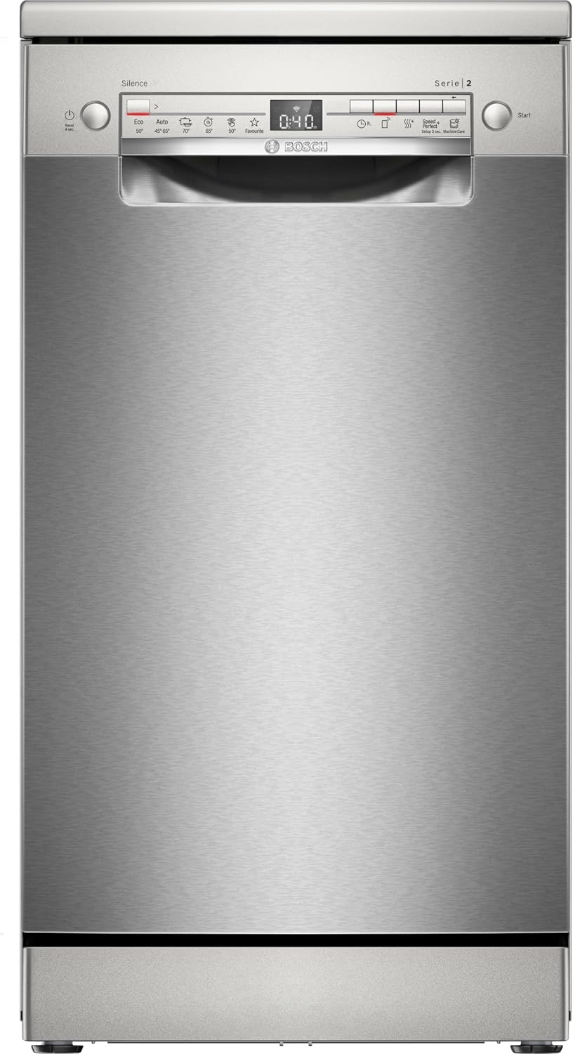 Serie 2, Freistehender Geschirrspüler, SPS2HKI55E, 45 cm, gebürsteter Stahl, Anti-Fingerabdruck