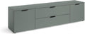 LINZ TV-Lowboard in Salbei, 180 x 47 x 40 cm (B/H/T), Moderner Fernsehschrank mit Schubladen und viel Stauraum