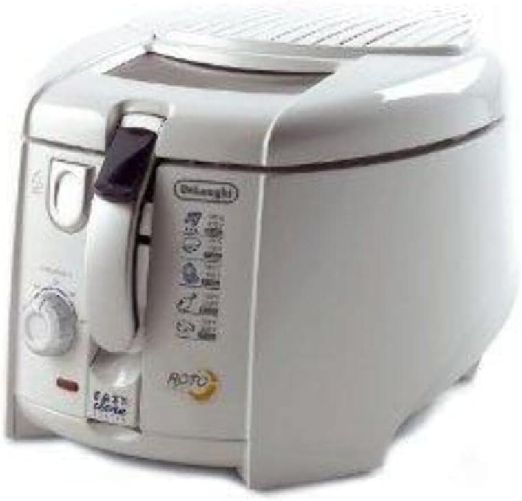 De'Longhi RotoFry F28311.W Roto-Fritteuse, 1 kg Fassungsvermögen, Easy Clean System, Antihaftbeschichtung, fester Frittierbehälter, Ölablauffunktion