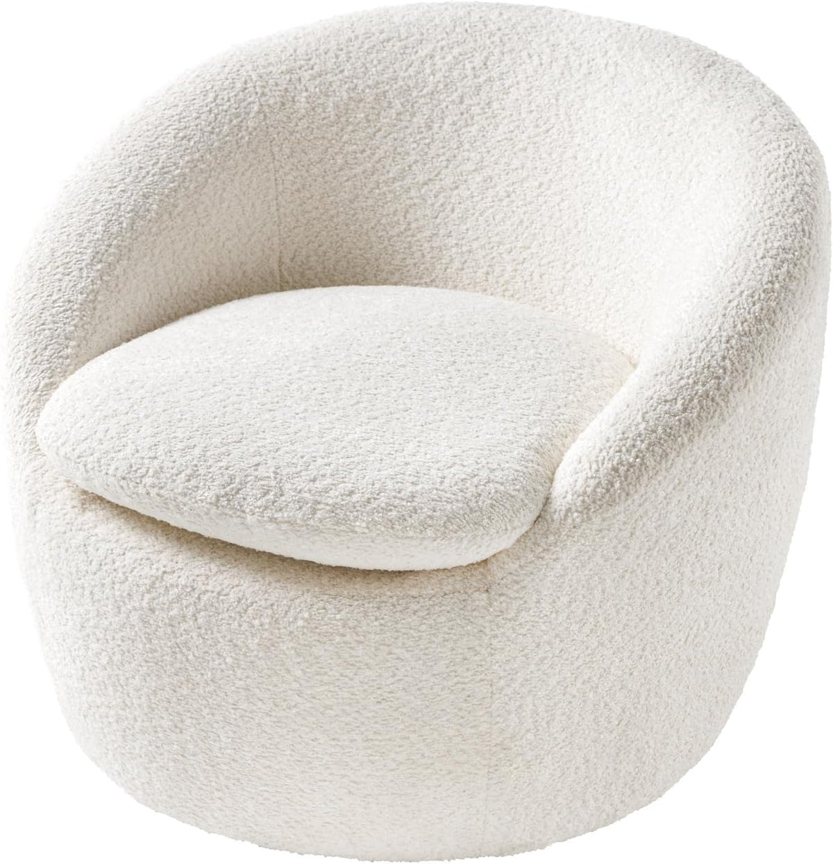Sessel ALPINE, 76cm, beige, Bouclé-Stoff drehbar Armlehne Rundumbezug