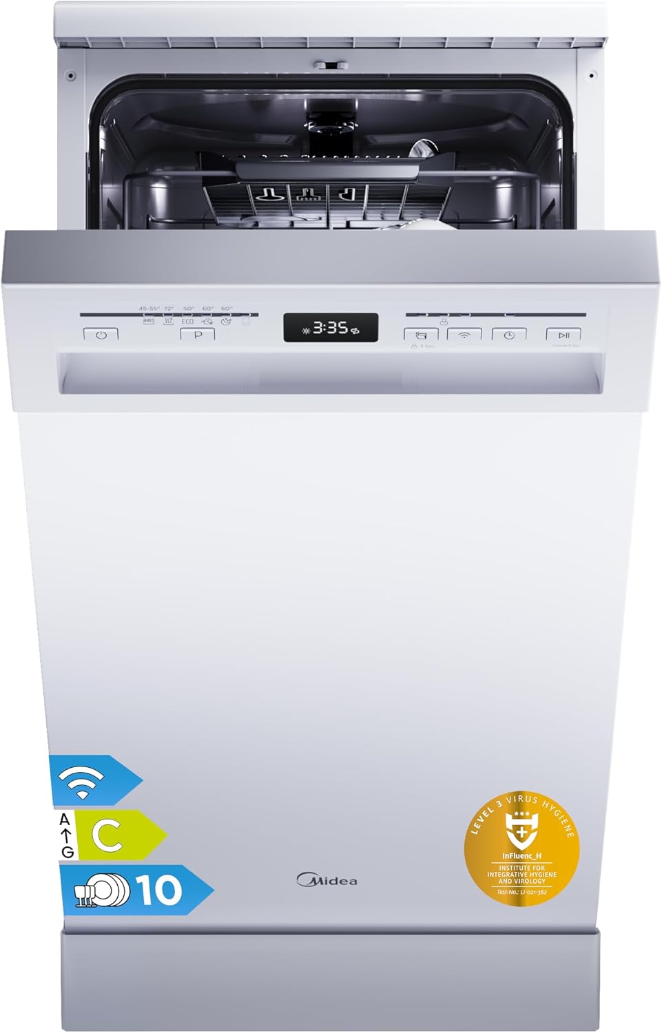 Midea Spülmaschine 45cm Freistehend & Unterbaufähig 10 Maßgedecke EEK C