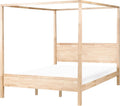 Himmelbett Holz hellbraun 180 x 200 cm mit Lattenrost modern Hauterives