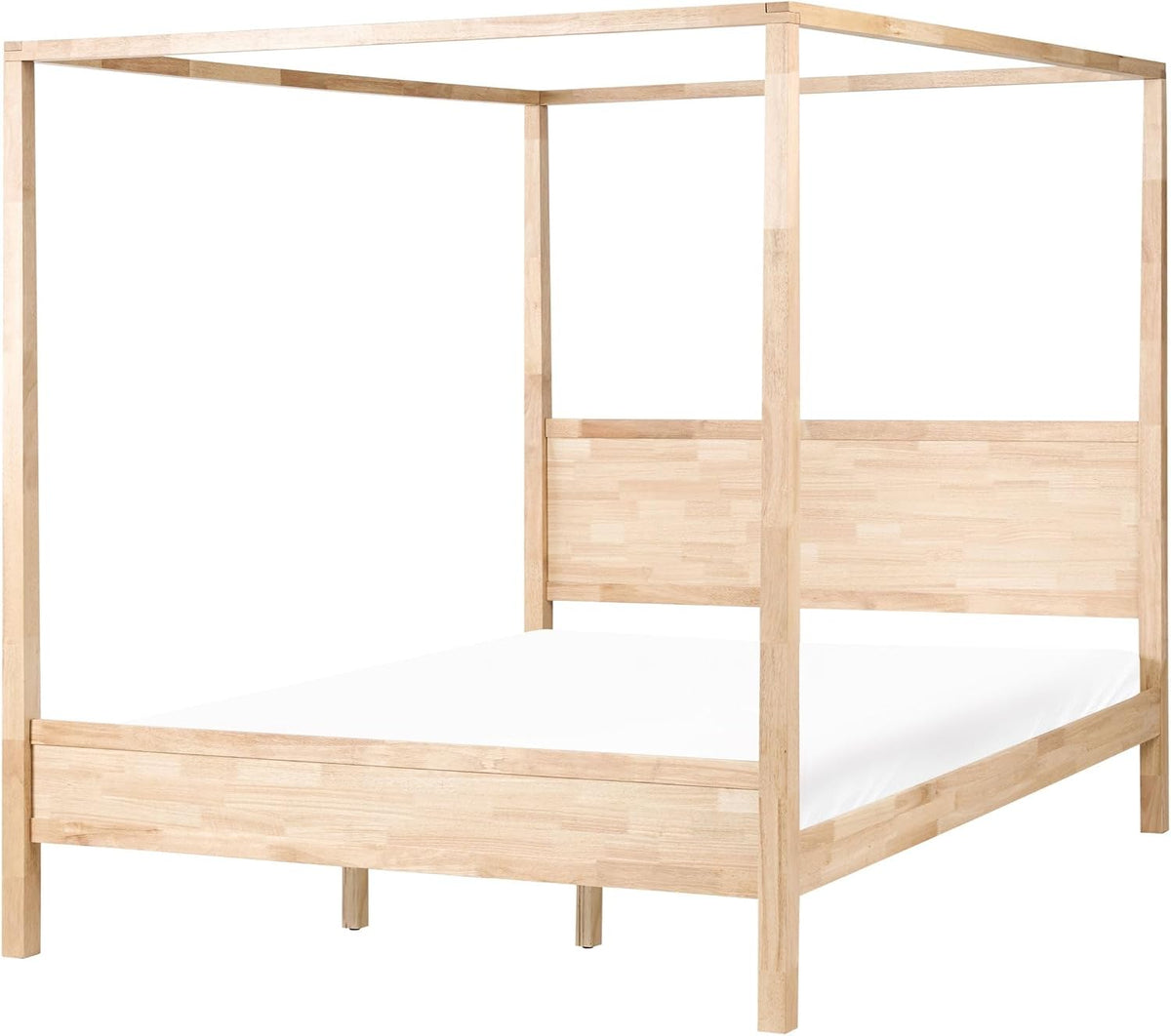 Himmelbett Holz hellbraun 180 x 200 cm mit Lattenrost modern Hauterives