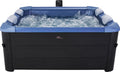 MSPA Whirlpool Oslo Saphire, 160x160x65 cm, Aufblasbarer Outdoor-Whirlpool für 6 Personen mit 120 Massagedüsen, 8 Hydrodüsen, PTC-Heizung, LED