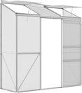 Outsunny Gewächshaus aus Polycarbonat und Alu mit Schiebetür, 192 x 68 x 196 cm, Treibhaus Tomatenhaus Pflanzenhaus für Garten, Silber