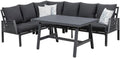 Primaster Dining Lounge Set Apulia Garten Möbel Grau Sitzgruppe Kissen Alu