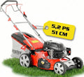 HECHT Rasenmäher Benzin mit Antrieb, 5-in-1 Mulchfunktion, 51 cm Schnittbreite, 70L Fangkorb, 5,2 PS Benziner für Garten bis 1500 m², Seitenauswurf