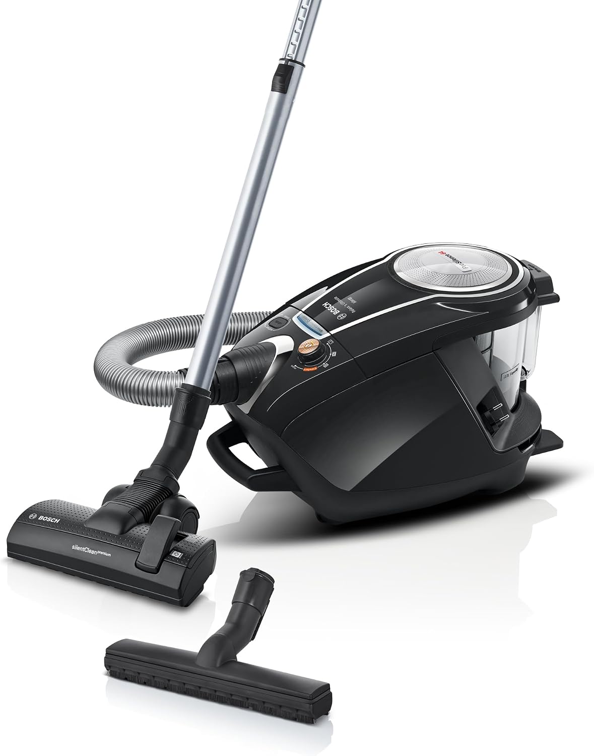 Bosch Staubsauger beutellos ProSilence Serie 8 BGS7MS64, 800 W, Bodendüse für Parkett, Teppich, Bodenstaubsauger, leise, Hygiene-Filter, Fliesen