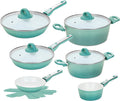 Genius Cerafit Revolution Pfannen Topf Deluxe Set 12 tlg., Glasdeckel, Viles Einleger, Keramik antihaftbeschichtete Bratpfanne, abnehmbarer Griff