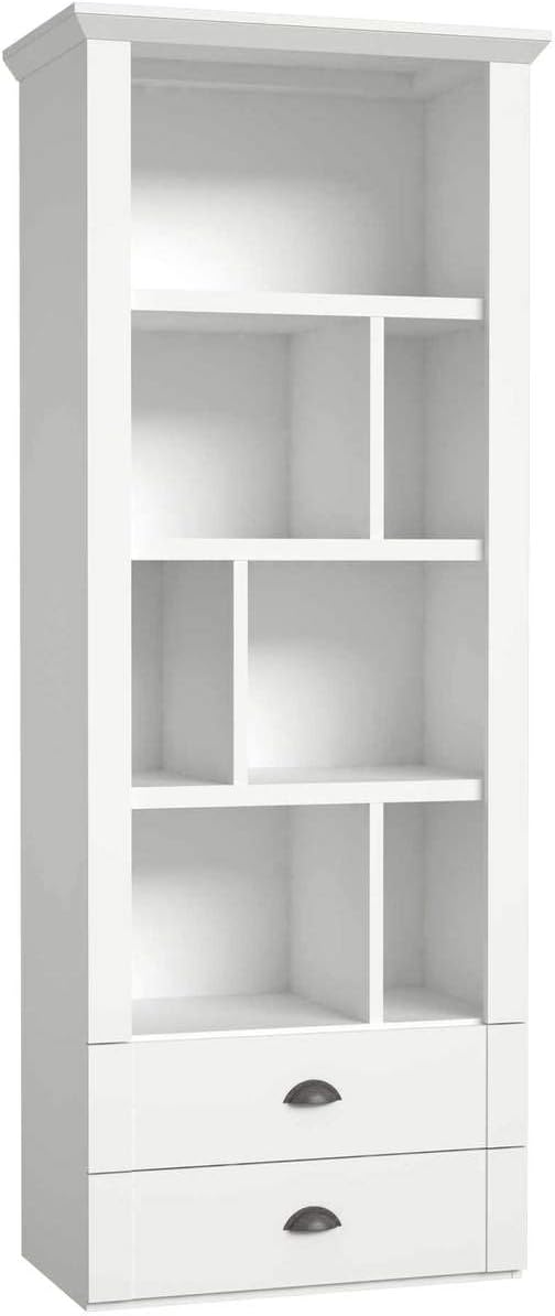Bücherregal Regal MARIDA mit 2 Schubladen Optik: Weiß matt von Forte