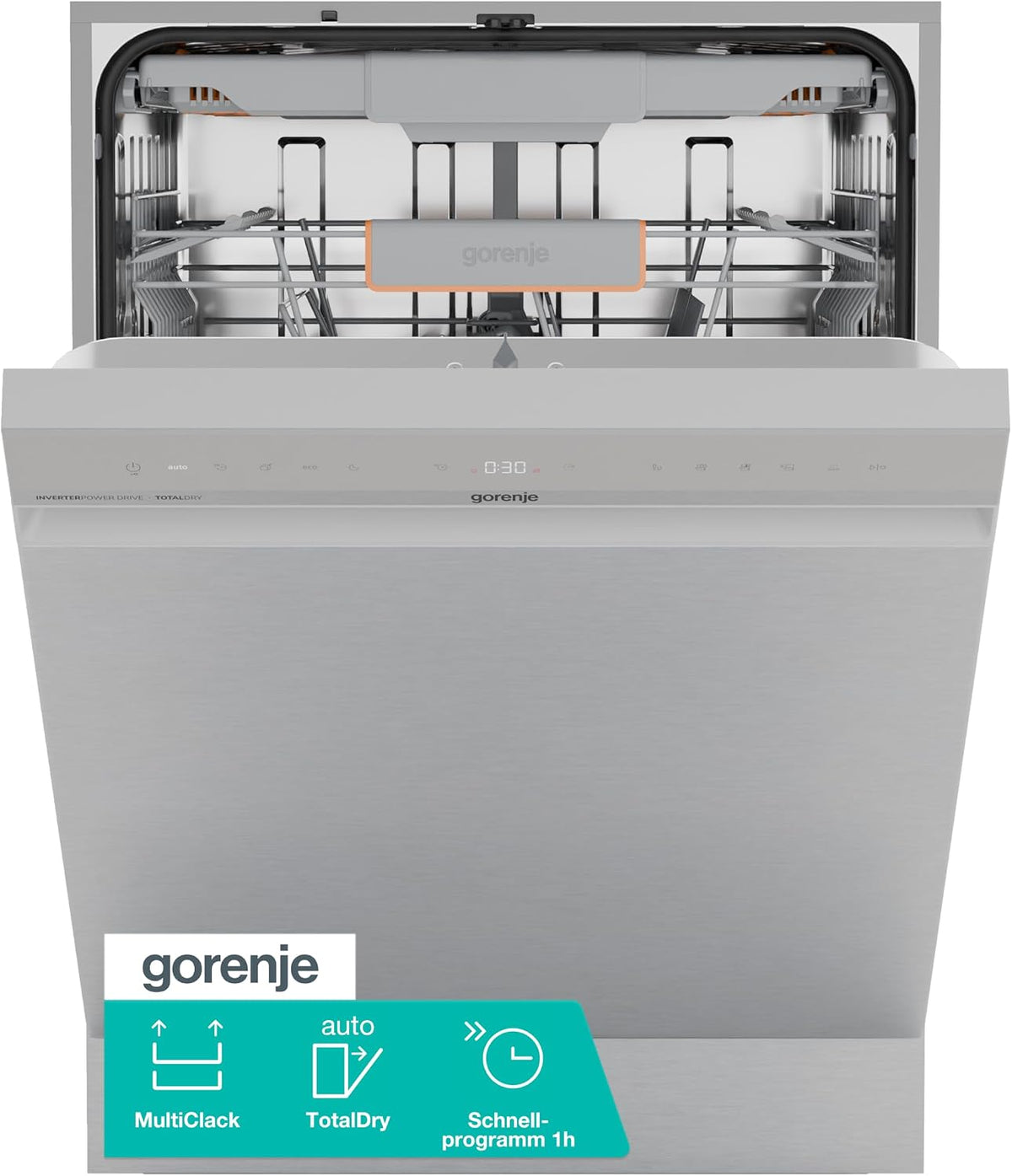 Gorenje GU663B90X Einbau-Geschirrspüler/Unterbau/ 60 Breite/ 16 Maßgedecke/ 8 Programme/ 15min Schnellwaschgang/FlexUse/MultiClack/Selbstreinigender