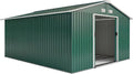Outsunny Gerätehaus 12,4 m² mit Pultdach 386 x 340 x 200 cm Dunkelgrün