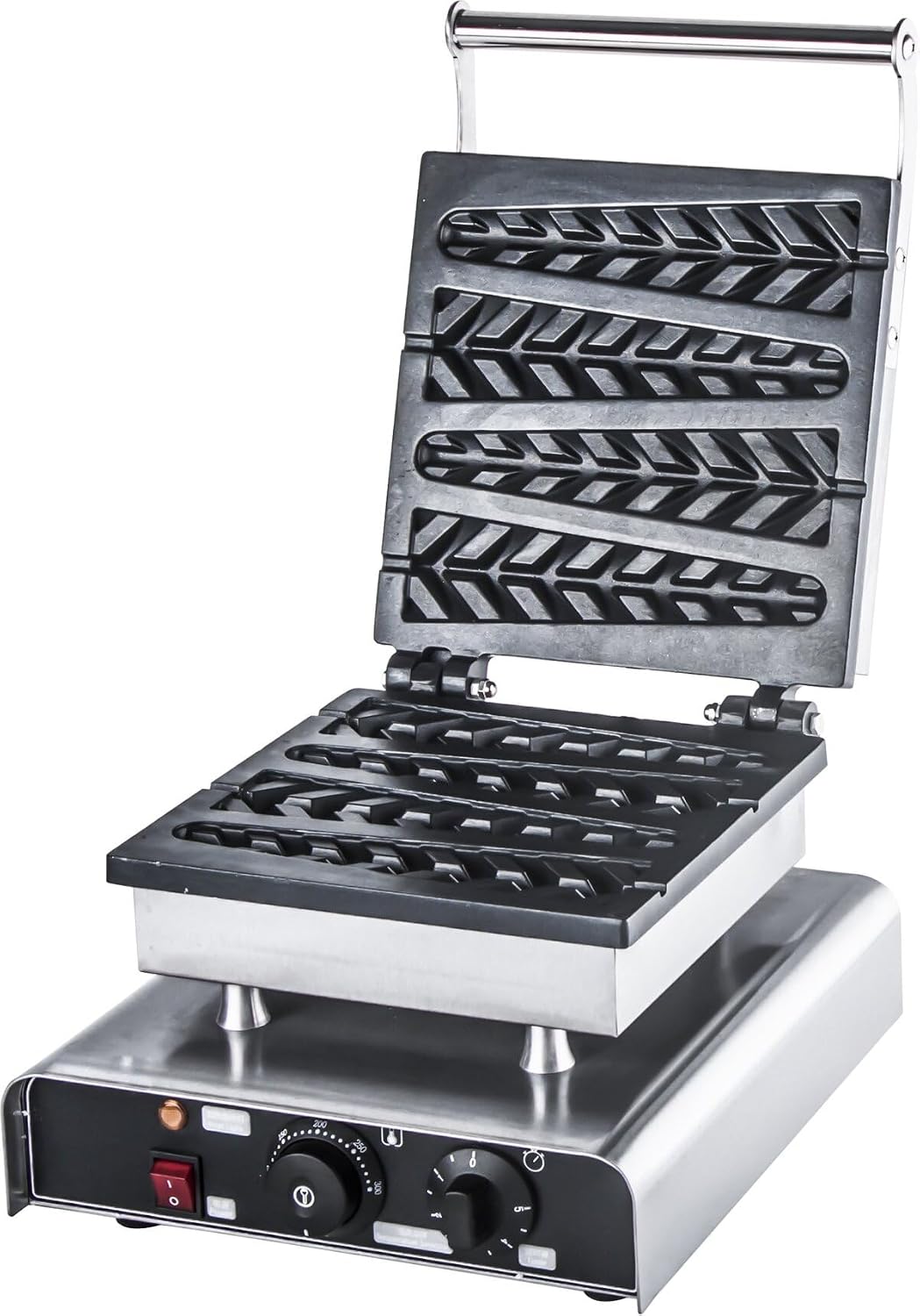 GastroHero Lolly-Waffeleisen, Edelstahl LW-ECO1, 4 Waffeln je Backvorgang