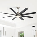 Sofucor 132cm Deckenventilator mit Beleuchtung, Leise Deckenventilator mit Licht und Fernbedienung, Sommer Winterbetrieb für Wohnzimmer, DC, 8 Flügel