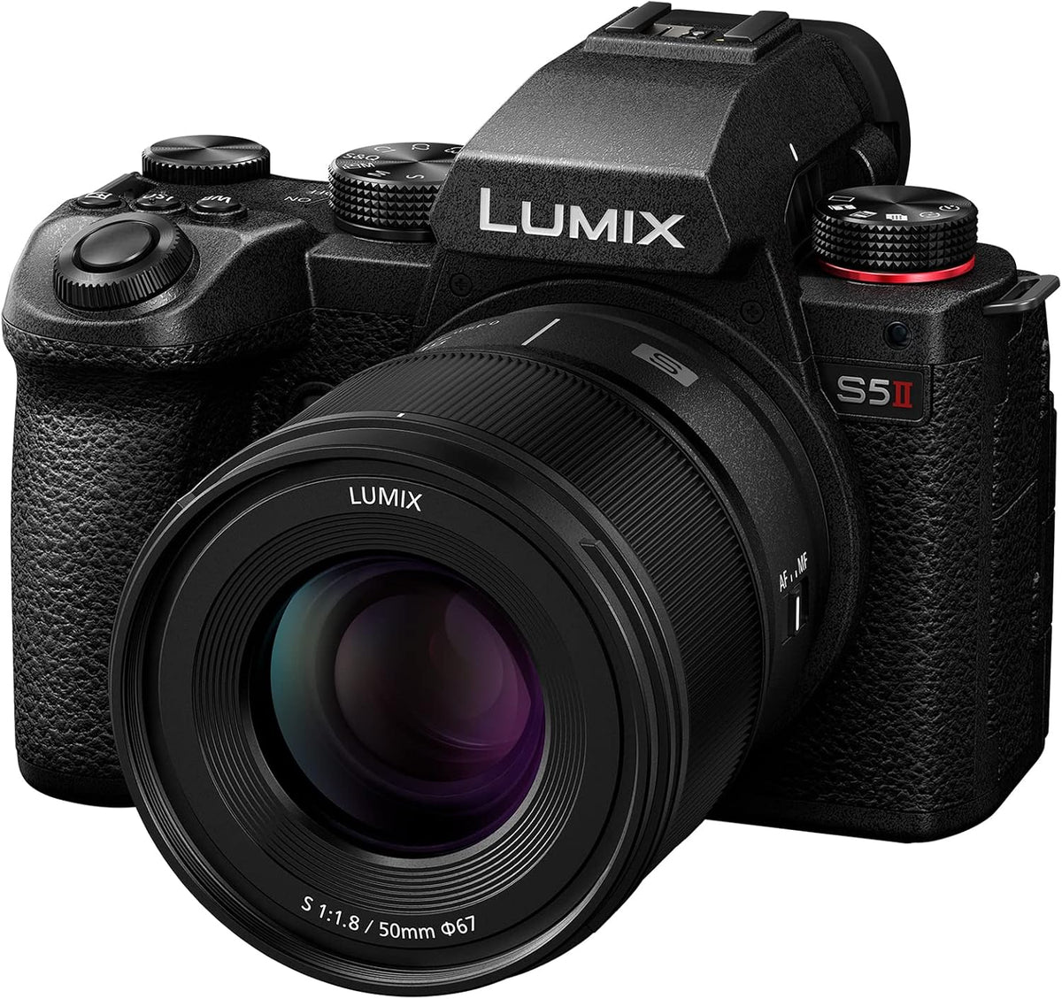 Panasonic LUMIX S5II Full Frame Mirrorless Camera Kit with New Phase Hybrid AF, 4K 60p and 6K 30p with LUMIX 50mm F1.8 L-Mount Lens, DC-S5M2CE, 10-bit
