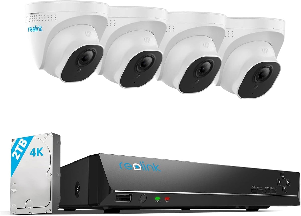 Reolink 4K PoE Überwachungskamera Aussen Set, 24/7 Aufnahme, 8CH 2TB NVR