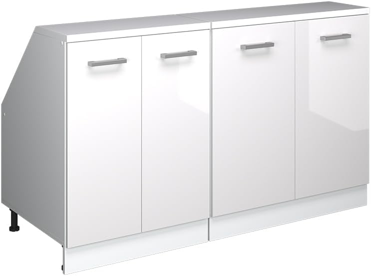 Vicco Dachschrägenschrank-Set Rion, Weiß Hochglanz/Weiß