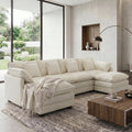 Urhanherry U-Form Cloud Sofa, Modulares Sektionssofa 6-Sitzer mit 2 Ottomanen, Modernes Sofa mit Dekokissen/Armlehnen, U Sofa Couch für Wohnzimmer