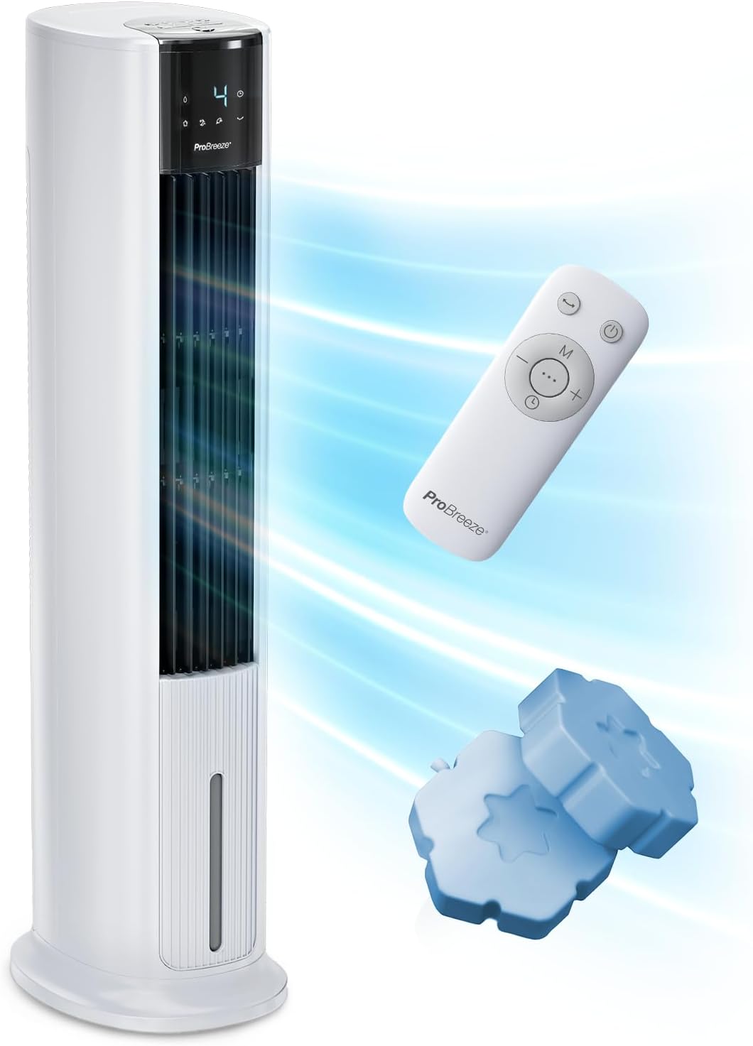 Pro Breeze OmniAir Turmventilator mit Wasserkühlung, Mobile Klimaanlage ohne Abluftschlauch, Ventilator leise, 7L, Luftkühler mit Fernbedienung