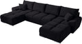 BROMARKT Ecksofa mit Schlaffunktion und Bettkasten 372x184x85 cm Sofa Eckcouch Wohnlandschaft U Form Couch Bettsofa siebensitzer Schlafsofa NUBES U