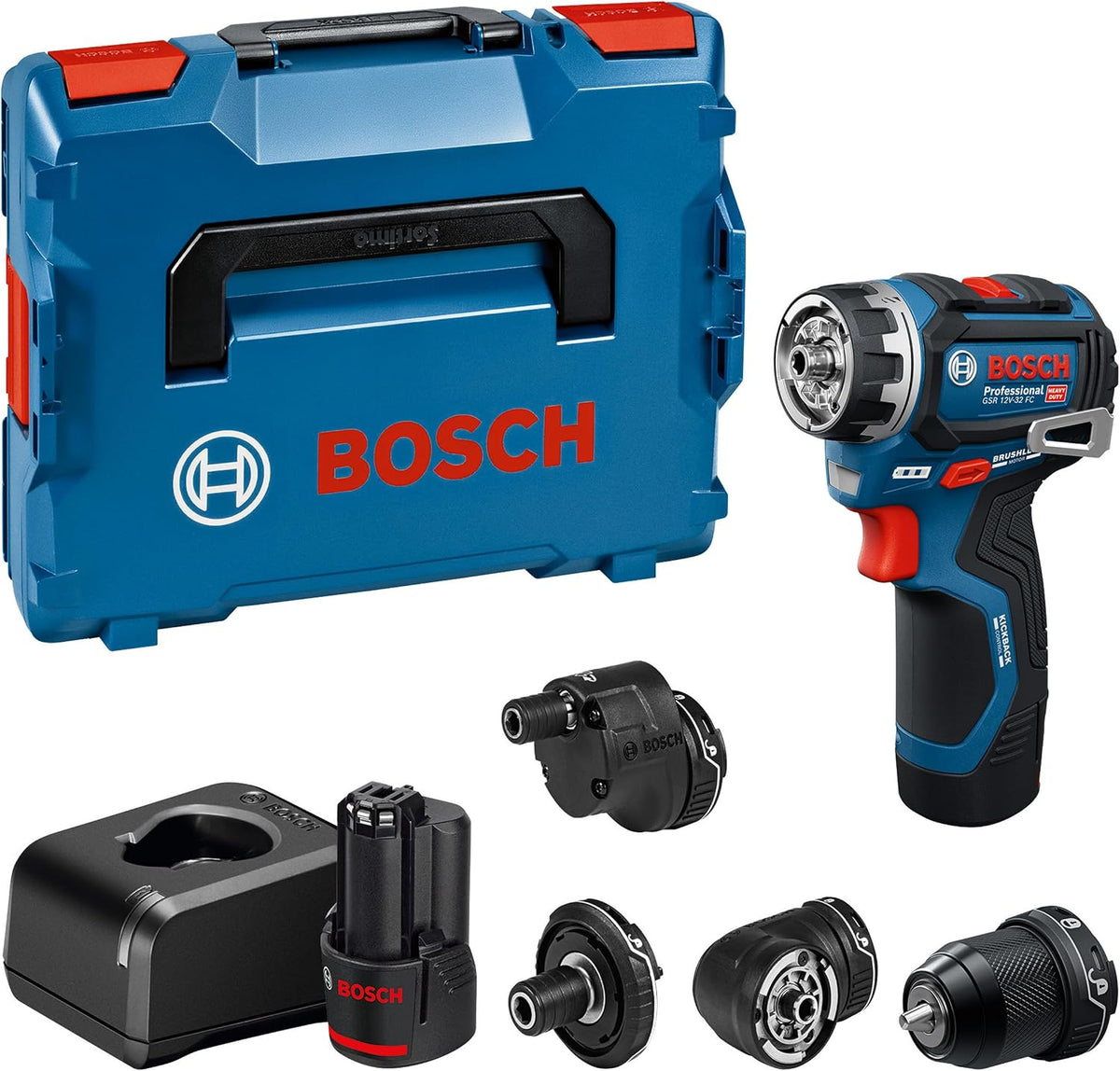 Bosch PRO 12V System Perceuse-visseuse sans-fil GSR12V-32FC (avec 2,0 Ah, GAL 12V-20, GFA 12-M, 12-X, 12-E, 12-W, L-BOXX)