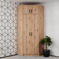 Eckschrank 91x235x91 cm Eckgarderobe mit 2 Kleiderstangen und Einlegeböden für das Jugendzimmer, G08/15A